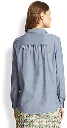 Kate Spade Contrast Bib Button-Front Shirt