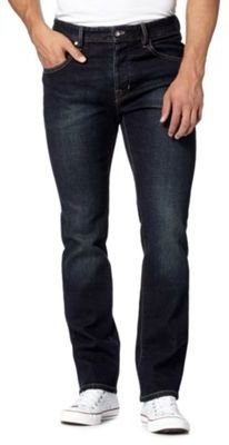 Jeff Banks Big and tall designer dark blue wash straight fit jeans