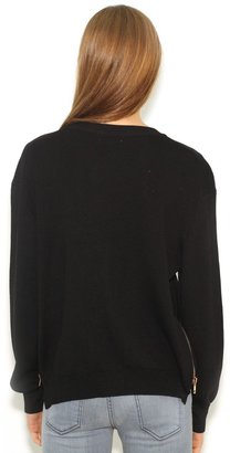 West Coast Wardrobe Lovely Lizzy Zipper Sweater in Black