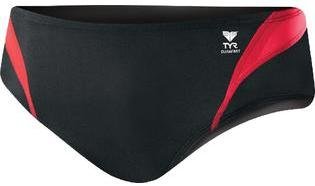 TYR Durafast Alliance Splice Racer Swim Brief - Men's Size 34 Color Black/Red