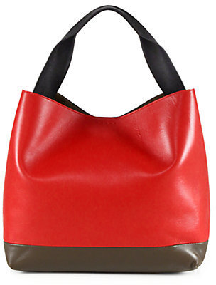 Marni Tricolor Leather Hobo-Style Tote