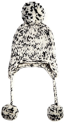 Eugenia Kim Skye Knit Ski Hat with Pompom, Cream/Black