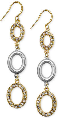 Alfani Two-Tone Crystal Pavé Link Linear Drop Earrings