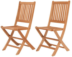 Amazonia Teak London Folding Chairs (Set of 2)