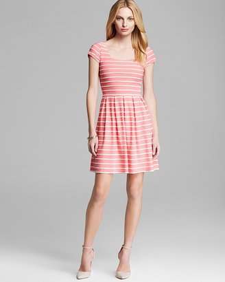 Aqua Dress - Novelty Ruffle Stripe