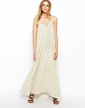 BA&SH Maxi Dress with Embroidered Pattern