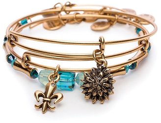 Alex and Ani Strength in Full Bloom Set of 3 Expandable Wire Bangles, Charity by Design Collection