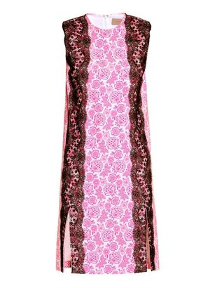 Christopher Kane Lace-trimmed floral-print dress