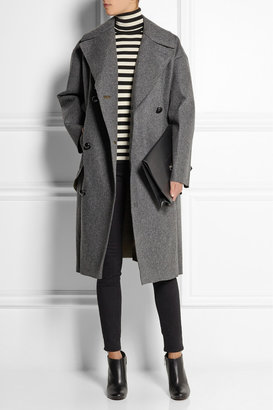 Toga Bonded wool-blend and faux leather coat