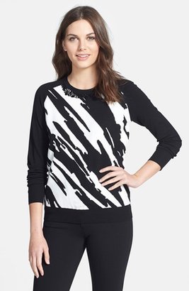 Classiques Entier 'Marmo' Embellished Neck Sweater