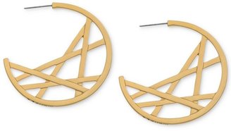 T Tahari Gold-Tone Lattice J-Hoop Earrings