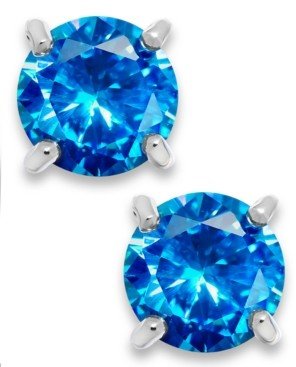 Giani Bernini Blue Cubic Zirconia Stud Earrings in Sterling Silver (2 ct. t.w.)