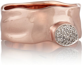 Monica Vinader Siren Wide Band rose gold-plated diamond ring