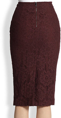 Burberry Lace Pencil Skirt