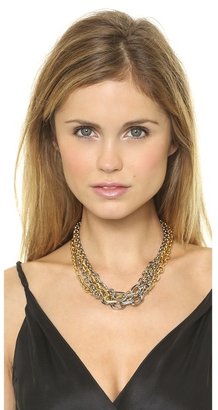 Giles & Brother Two Tone Crystal Encrusted Link Necklace