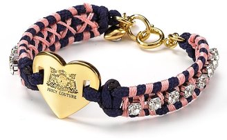 Juicy Couture Woven ID Bracelet with Heart Pendant