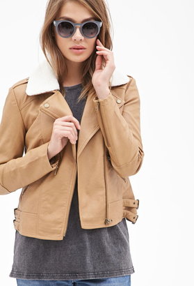Forever 21 Faux Shearling Bomber Jacket