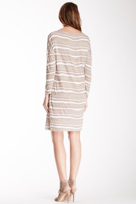 Velvet by Graham & Spencer 3/4 Length Sleeves Striped Dress