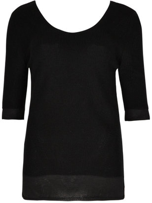 Per Una V-Neck Plaited Yarn Knitted Top