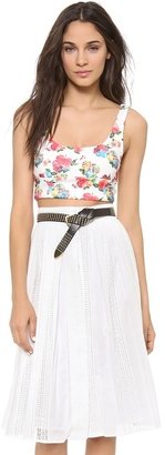 re:named Floral Waffle Crop Top