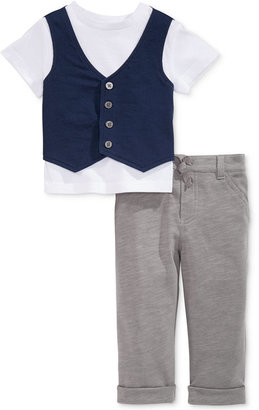 First Impressions Baby Boys' 2-Piece Faux-Vest Shirt & Pants Set