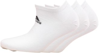 adidas Three Pack Logo No Show Socks White/Black