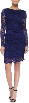 Nicole Miller Long-Sleeve Lace Overlay Cocktail Dress