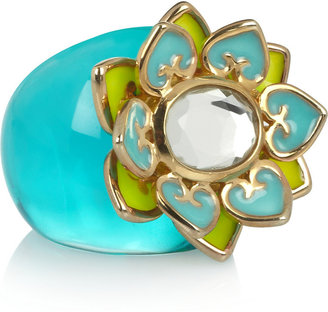 Isharya Lotus resin and gold-plated ring