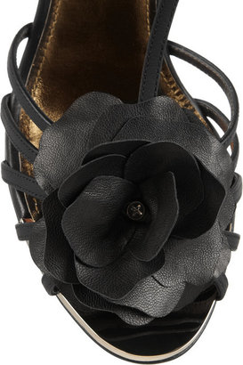 Lanvin Floral-appliquéd leather sandals