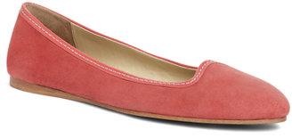 Brooks Brothers Kid Suede Patent Ballet Flat