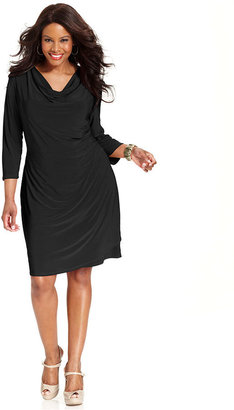 Elementz Plus Size B-Slim Three-Quarter-Sleeve Dress
