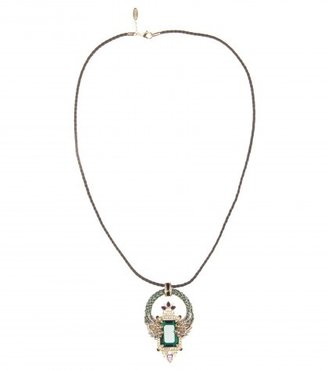 Roberto Cavalli Crystal-embellished Leather Necklace
