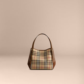 Burberry The Small Canter in Horseferry Check and Leather, Yellow