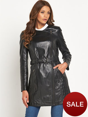 Definitions Leather Trench Coat