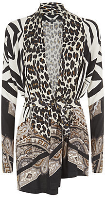 Etro Leopard Zebra Print Cardigan