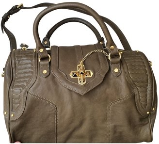 Velvetine Khaki Leather Handbag