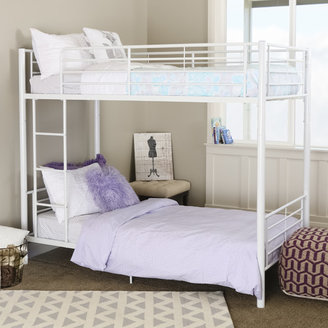 Home Loft Concepts Brady Twin Over Twin Metal Bunk Bed with Built-In Ladder