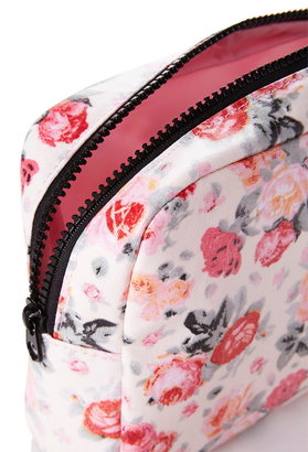 Forever 21 LOVE & BEAUTY Romantic Rose Large Cosmetic Bag