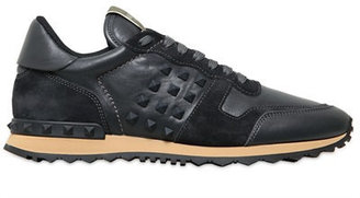 Valentino Rockstud Leather & Suede Sneakers
