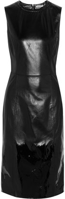 Bottega Veneta Ombré-effect leather and patent dress