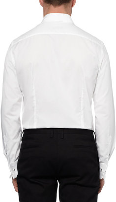 Lanvin White Glass-Button Cotton Tuxedo Shirt