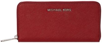 Michael Kors Jet Set Travel red large zip around purse