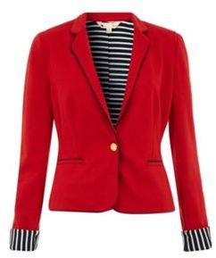 Yumi Red Nautical stripe blazer