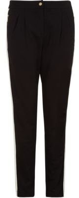 Only Black Contrast Side Panel Cropped Trousers