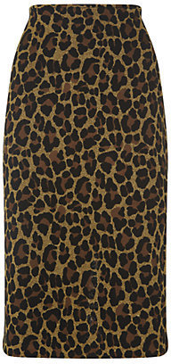 St. John Leopard Knit Pencil Skirt