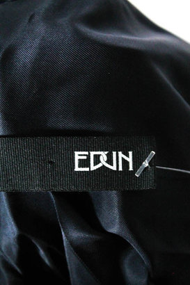 Edun NWT Navy Blue Grommet Detailed Belted Long Sleeve Trench Coat Sz L $598