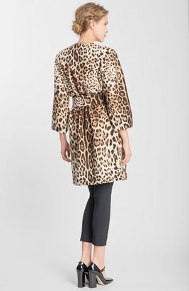 Dolce & Gabbana Leopard Print Wool & Cashmere Coat