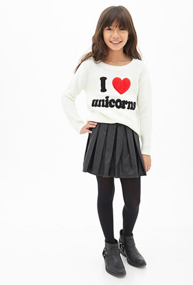 Forever 21 girls Love Unicorns Varsity Sweater (Kids)