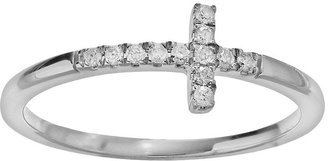 Diamond essentials platilite 1/10-ct. t.w. diamond sideways cross ring