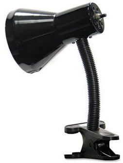 LEDU Clip-On Flexible Gooseneck Lamp, 9-Inch Height, Black (L9089)
